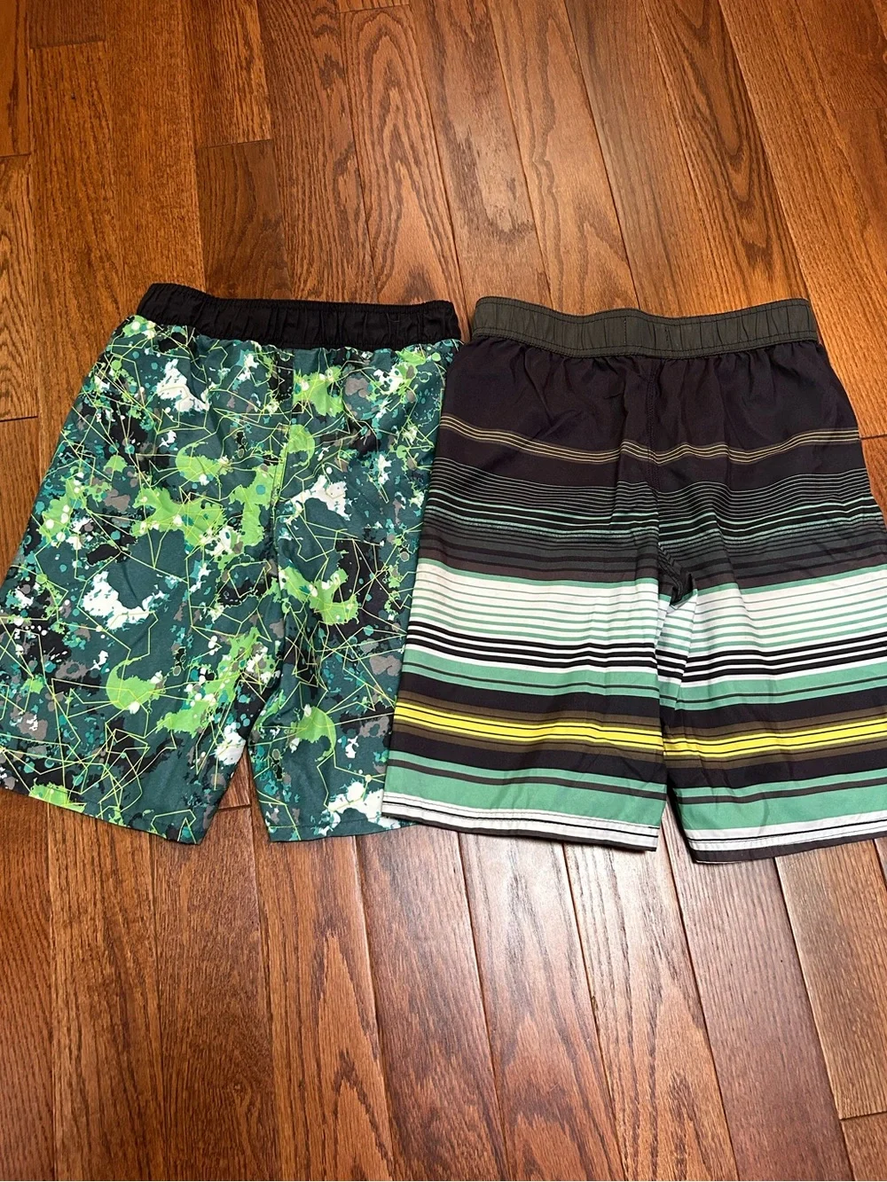 Joe Boxer Swim Trunks Bundle 2 pairs size L(10/12) Green Black Grey